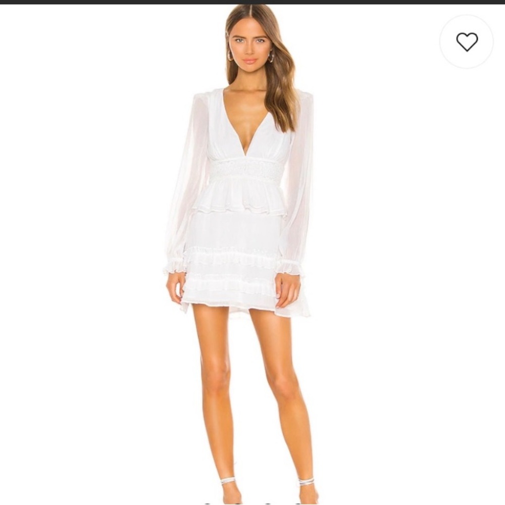 Tularosa Lucianna Mini Dress in Ivory. Size Large.